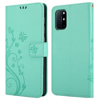 OnePlus 8T Suojakuori Lompakkokotelo (Turkoosi)
