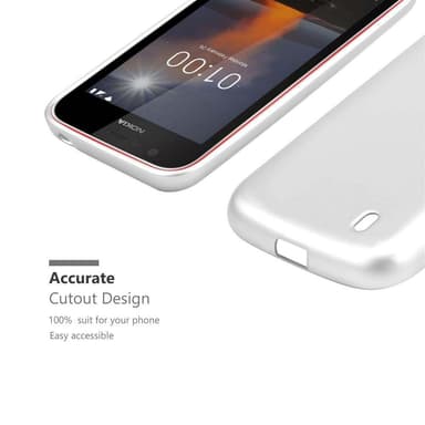 Nokia 1 2018 Suojakuori Kotelo (Hopea)