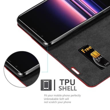 Sony Xperia 5 II Suojakuori Lompakkokotelo (Punainen)