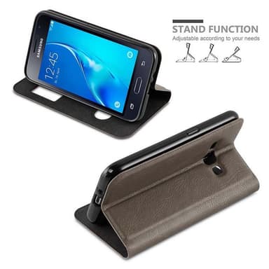 Lompakkokotelo Samsung Galaxy J1 2015 Case (Ruskea)