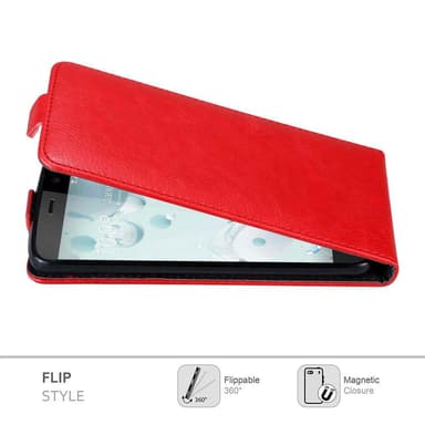 HTC U PLAY Suojakuori Lompakkokotelo (Punainen)