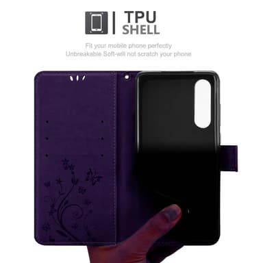 Huawei P30 Suojakuori Lompakkokotelo (Violetti)