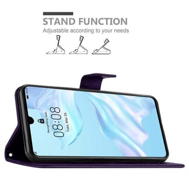 Huawei P30 Suojakuori Lompakkokotelo (Violetti)