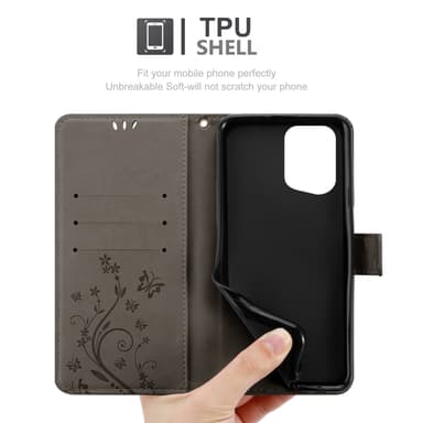 Oppo FIND X5 PRO Suojakuori Lompakkokotelo (harmaa)