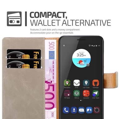 ZTE Blade V7 Suojakuori Lompakkokotelo (Ruskea)