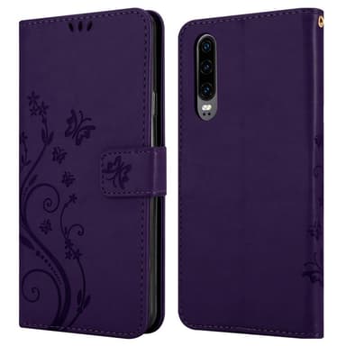 Huawei P30 Suojakuori Lompakkokotelo (Violetti)