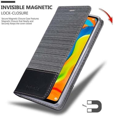 Huawei P30 LITE Suojakuori Lompakkokotelo (harmaa)