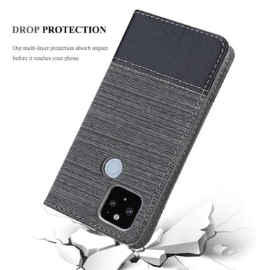 Google PIXEL 5 XL Suojakuori Lompakkokotelo (harmaa)