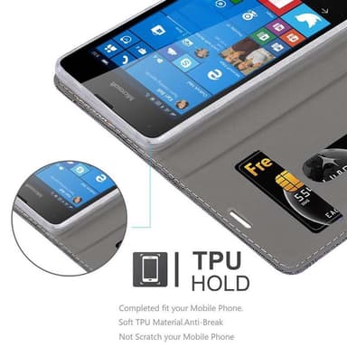 Nokia Lumia 550 Suojakuori Lompakkokotelo (harmaa)