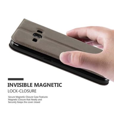 Lompakkokotelo Samsung Galaxy J1 2015 Case (Ruskea)