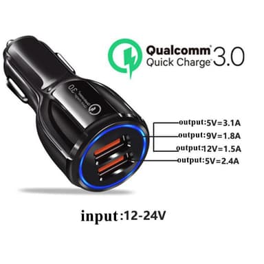 Biladdare 2-porttinen kaksois-USB-lataussovitin 3.0