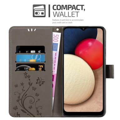 Samsung Galaxy A02s Suojakuori Lompakkokotelo (harmaa)