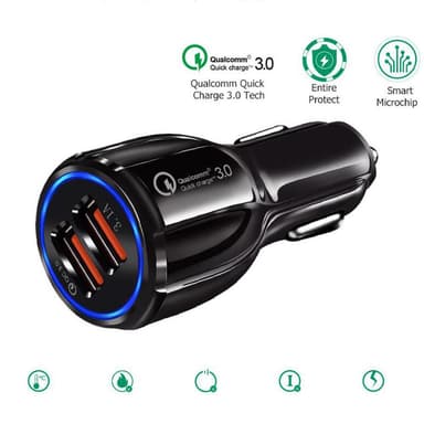 Biladdare 2-porttinen kaksois-USB-lataussovitin 3.0