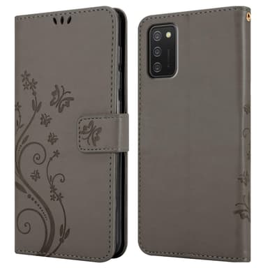 Samsung Galaxy A02s Suojakuori Lompakkokotelo (harmaa)
