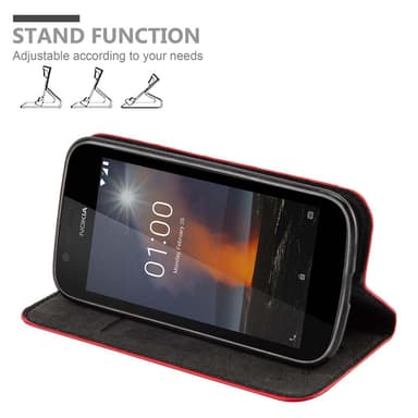 Nokia 1 2018 Suojakuori Lompakkokotelo (Punainen)
