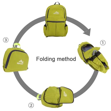Taitettava reppu 36L Unisex vedenpitävä (lime)