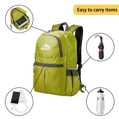 Taitettava reppu 36L Unisex vedenpitävä (lime)