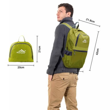 Taitettava reppu 36L Unisex vedenpitävä (lime)