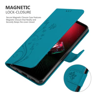 Asus ROG Phone 5 Suojakuori Lompakkokotelo (Sininen)