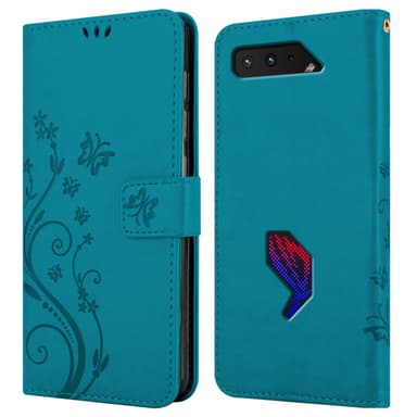 Asus ROG Phone 5 Suojakuori Lompakkokotelo (Sininen)
