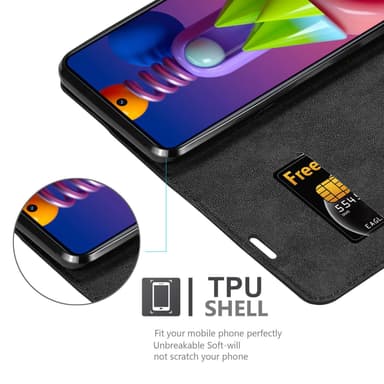Samsung Galaxy M51 Suojakuori Lompakkokotelo (Musta)