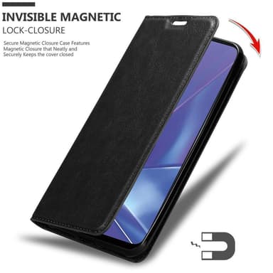 Oppo A52 Suojakuori Lompakkokotelo (Musta)