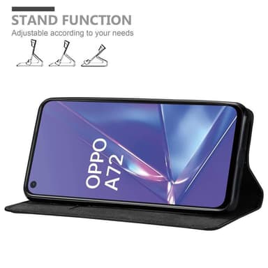 Oppo A52 Suojakuori Lompakkokotelo (Musta)