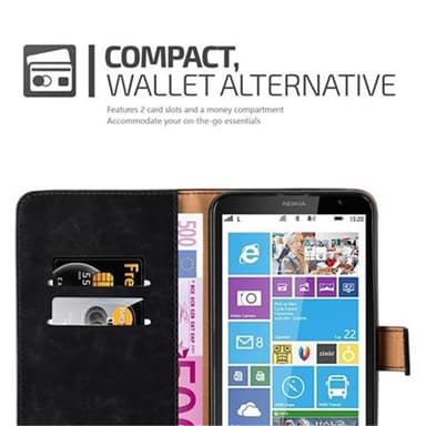 Nokia Lumia 1320 Suojakuori Lompakkokotelo (Musta)