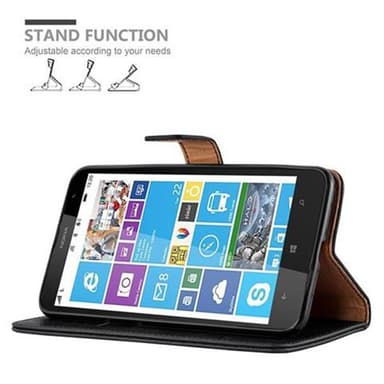 Nokia Lumia 1320 Suojakuori Lompakkokotelo (Musta)