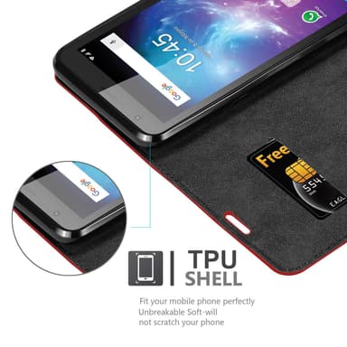 ZTE Blade L8 Suojakuori Lompakkokotelo (Punainen)