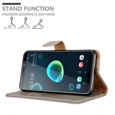 HTC Desire 12 PLUS Suojakuori Lompakkokotelo (Ruskea)