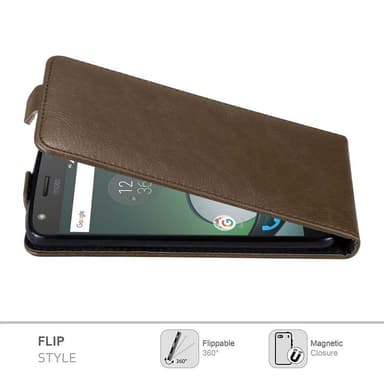 Motorola MOTO Z PLAY Suojakuori Lompakkokotelo (Ruskea)