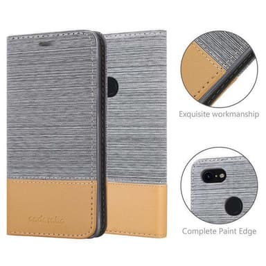 Google PIXEL 3 XL Suojakuori Lompakkokotelo (harmaa)