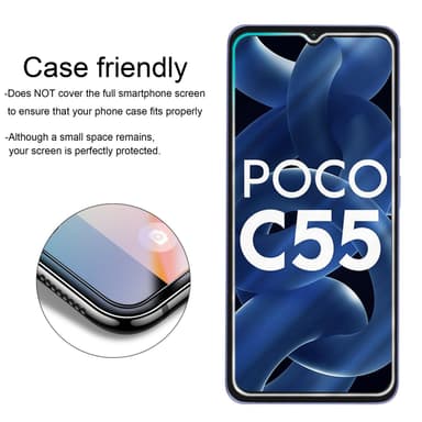Xiaomi Poco C55 Näytönsuoja Karkaistu lasi Suojakalvo