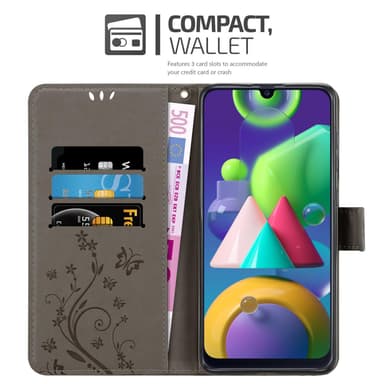 Samsung Galaxy M31 Suojakuori Lompakkokotelo (harmaa)