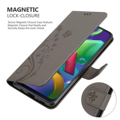 Samsung Galaxy M31 Suojakuori Lompakkokotelo (harmaa)
