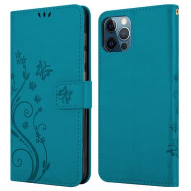 iPhone 12 / 12 PRO Suojakuori Lompakkokotelo (Sininen)