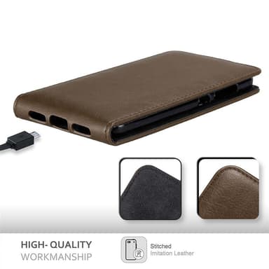 ZTE Blade V8 Suojakuori Lompakkokotelo (Ruskea)