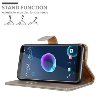 HTC Desire 12 Suojakuori Lompakkokotelo (Ruskea)