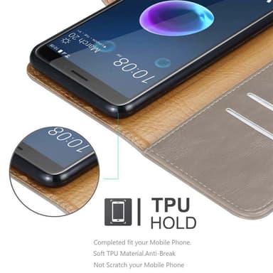 HTC Desire 12 Suojakuori Lompakkokotelo (Ruskea)