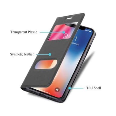 Lompakkokotelo iPhone X / XS Case (Musta)