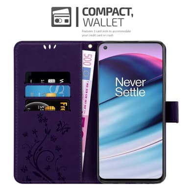 OnePlus Nord CE 5G Suojakuori Lompakkokotelo (Violetti)
