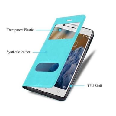 Lompakkokotelo Nokia 3 2017 Case (Turkoosi)