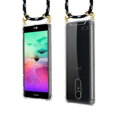 LG K10 2017 Suojakuori Kotelo Ketju (Musta)