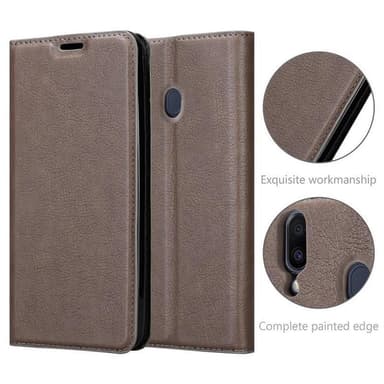 Samsung Galaxy M20 Suojakuori Lompakkokotelo (Ruskea)