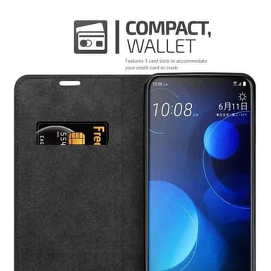 HTC Desire 19 PLUS Suojakuori Lompakkokotelo (Ruskea)