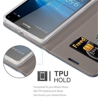 Nokia Lumia 950 XL Suojakuori Lompakkokotelo (Sininen)