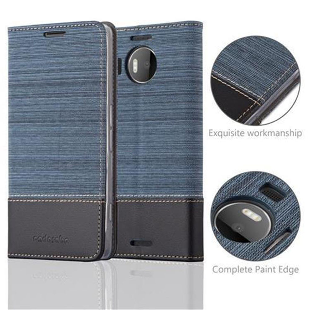 Nokia Lumia 950 XL Suojakuori Lompakkokotelo (Sininen)