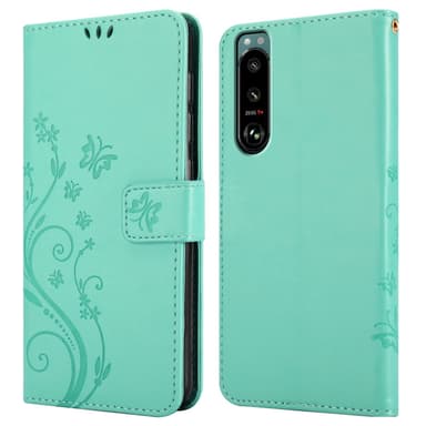 Sony Xperia 5 III Suojakuori Lompakkokotelo (Turkoosi)