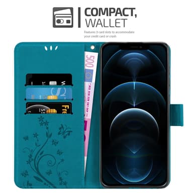 iPhone 13 PRO MAX Suojakuori Lompakkokotelo (Sininen)